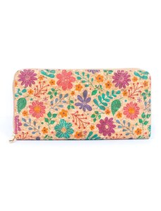 Ecopeople Velká dámská korková peněženka - Luční květy