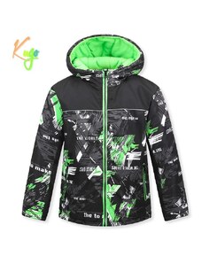 Chlapecká zimní bunda KUGO FB3802, černá se zelenou