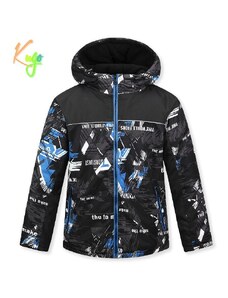 Chlapecká zimní bunda KUGO FB3802, černá s modrou