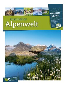 Ackermann Kunstverlag Nástěnný kalendář Alpy - týdenní plánovač / Faszination Alpenwelt - Wochenplaner Kalender 24AC3402