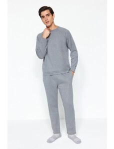 Trendyol Dark Gray Regular Fit Knitted Pajamas Set