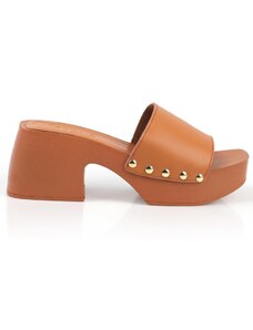 Capone Outfitters Capone Booty Toe Women's Single Strap Platform Heels Glazed Slippers