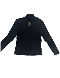 Černé triko s dlouhým rukávem Massimo Dutti