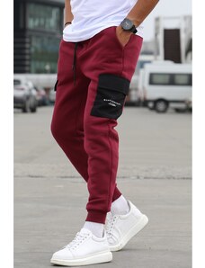 Madmext Burgundy Pocket Detailed Sweatpants 5475