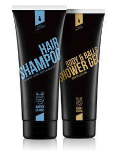 Angry Beards shower set Urban Twofinger dárková sada gel 230 ml a šampon 230 ml