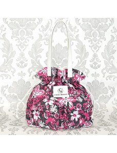 Barevná shopper kabela s růžovo-bílými květy Laura Biaggi