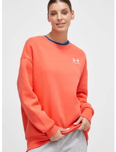 Mikina Under Armour dámská, oranžová barva, s aplikací, 1379475