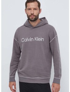 Bavlněná mikina Calvin Klein Underwear šedá barva, s kapucí, s aplikací