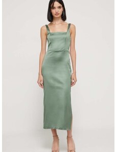 Šaty Abercrombie & Fitch zelená barva, midi
