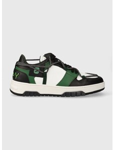 Kožené sneakers boty Off Play SORRENTO zelená barva, SORRENTO WHITE BLACK GREEN