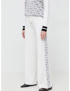 Kalhoty Liu Jo dámské, béžová barva, jednoduché, high waist