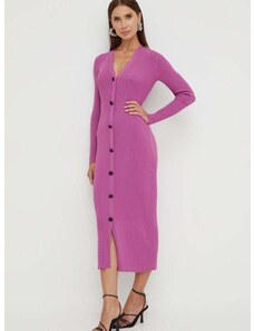 Šaty Karl Lagerfeld fialová barva, midi