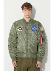 Bomber bunda Alpha Industries MA-1 VF NASA zelená barva, zimní, 166107.01