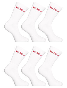 6PACK ponožky HUGO vysoké bílé (50510187 100)