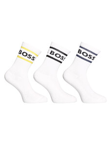3PACK ponožky Hugo Boss vysoké bílé