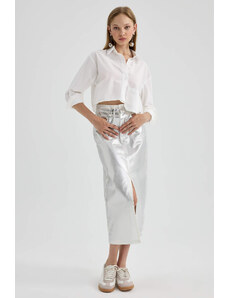 DEFACTO Slim Fit Wowen Fabrics Midi Skirt
