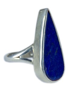 Stříbrný prsten vykládaný lapis lazuli, AG 925/1000, 10g, Nepál 60 , Stříbrná , Nepál , Ag925,10g