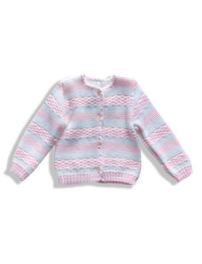 Angel Kids Kojenecký svetr pro miminka růžov-bílý