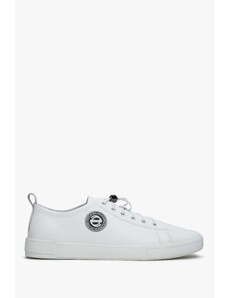 Men's White Low-Top Sneakers made of Genuine Leather Estro ER00112409