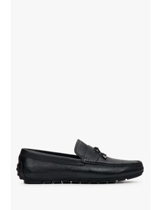 Men's Black Loafers made of Genuine Leather Estro ER00112571
