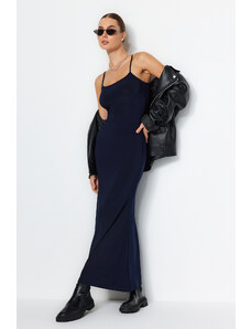 Trendyol Navy Blue Knitted/Fitted Maxi Dress with Straps