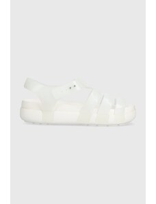 Sandály Crocs Splash Glossy Fisherman dámské, bílá barva, na platformě
