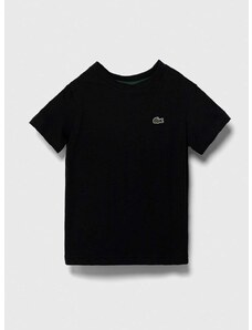 Dětské bavlněné tričko Lacoste černá barva