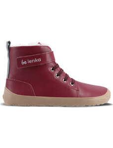 BeLenka Dětské zimní barefoot boty Be Lenka Winter Kids - Dark Cherry Red