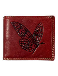 Tillberg Kožená peněženka s motýlem červená JC67