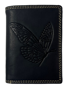 Tillberg Kožená peněženka s motýlem černá JC68