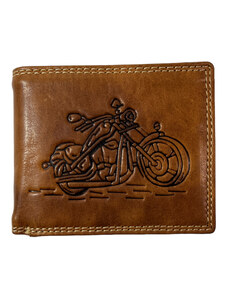 Tillberg Kožená peněženka s motorkou hnědá JC1