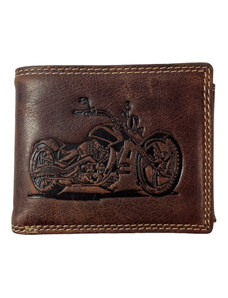 Tillberg Kožená peněženka s motorkou tmavě hnědá JC1