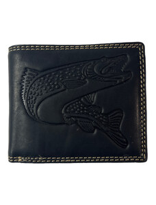 Tillberg Kožená peněženka s motivem štika černá JC70