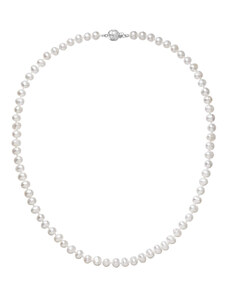 Evolution Group s.r.o. Perlový náhrdelník z říčních perel se zapínáním z bílého 14 karátového zlata 822001.1/9266B bílý