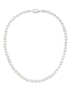 Evolution Group s.r.o. Perlový náhrdelník z říčních perel se zapínáním z bílého 14 karátového zlata 822001.1/9269B bílý