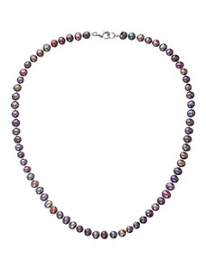 Evolution Group s.r.o. Perlový náhrdelník z říčních perel se zapínáním z bílého 14 karátového zlata 822001.3/9260B dk.peacock
