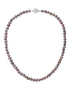 Evolution Group s.r.o. Perlový náhrdelník z říčních perel se zapínáním z bílého 14 karátového zlata 822001.3/9270B dk.peacock