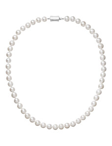 Evolution Group s.r.o. Perlový náhrdelník z říčních perel se zapínáním z bílého 14 karátového zlata 822003.1/9267B bílý
