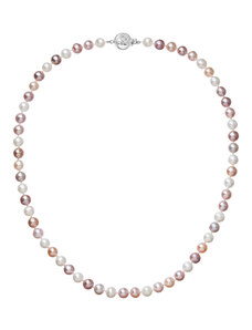 Evolution Group s.r.o. Perlový náhrdelník z říčních perel se zapínáním z bílého 14 karátového zlata 822004.3/9270B multi