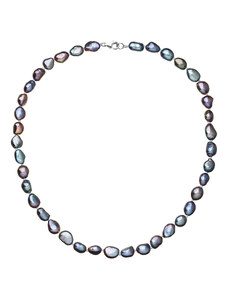 Evolution Group s.r.o. Perlový náhrdelník z říčních perel se zapínáním z bílého 14 karátového zlata 822027.3/9260B peacock