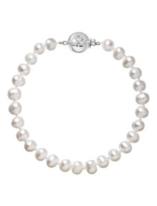 EVOLUTION GROUP Perlový náramek z říčních perel se zapínáním z bílého 14 karátového zlata 823001.1/9270B bílý