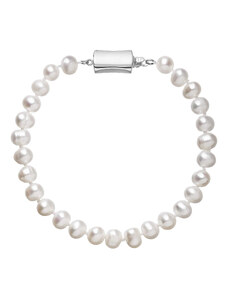 EVOLUTION GROUP Perlový náramek z říčních perel se zapínáním z bílého 14 karátového zlata 823001.1/9267B bílý