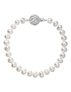 EVOLUTION GROUP Perlový náramek z říčních perel se zapínáním z bílého 14 karátového zlata 823001.1/9264B bílý