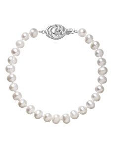 EVOLUTION GROUP Perlový náramek z říčních perel se zapínáním z bílého 14 karátového zlata 823001.1/9265B bílý