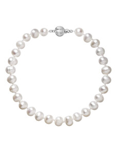 EVOLUTION GROUP Perlový náramek z říčních perel se zapínáním z bílého 14 karátového zlata 823001.1/9272B bílý