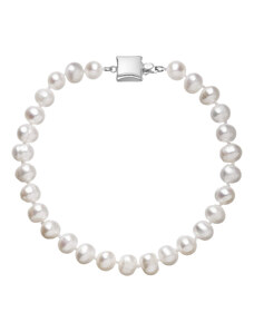EVOLUTION GROUP Perlový náramek z říčních perel se zapínáním z bílého 14 karátového zlata 823001.1/9268B bílý