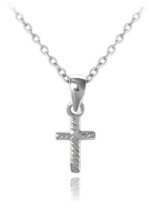 MINET Stříbrný náhrdelník křížek JMAN0496SN45