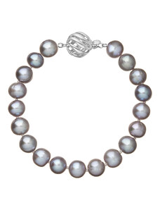 EVOLUTION GROUP Perlový náramek z říčních perel se zapínáním z bílého 14 karátového zlata 823010.3/9264B grey