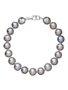 EVOLUTION GROUP Perlový náramek z říčních perel se zapínáním z bílého 14 karátového zlata 823010.3/9260B grey