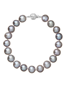 EVOLUTION GROUP Perlový náramek z říčních perel se zapínáním z bílého 14 karátového zlata 823010.3/9266B grey